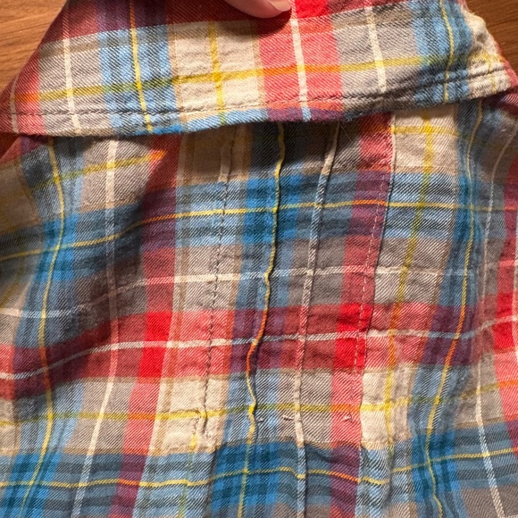 Anthropologie Postage Stamp plaid western style shirt - size 10 - Picture 8 of 8